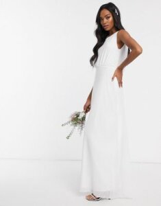 Maids to Measure bridal cowl back chiffon dress-White