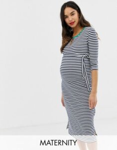 Mamalicious maternity stripe midi dress-Multi