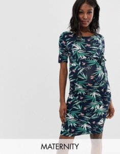 Mamalicious maternity tropical printed t'shirt dress-Multi