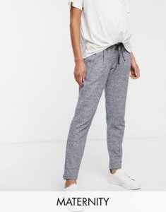 Mamalicious textured sweatpants with bump band-Gray