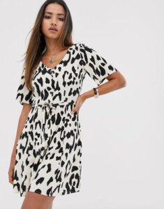 Mango button front printed dress in multi