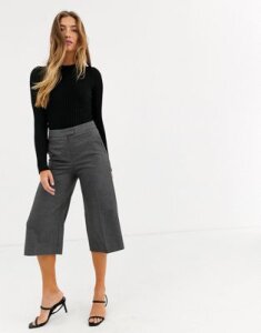 Mango cropped tailored pants in gray