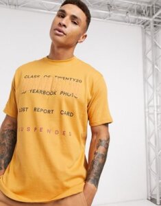 Mennace t-shirt with class of 2020 print-Yellow