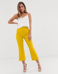 Miss Selfridge crop tailored pants in yellow