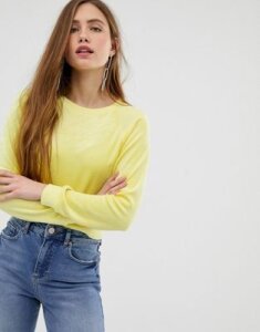 Miss Selfridge velour sweatshirt in yellow