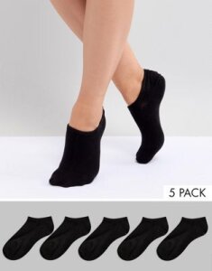 Monki 5 pack sneaker socks in black