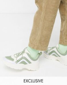 Monki chunky sneakers in mint green