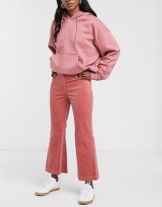 Monki flared cropped pants in pink