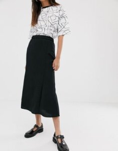 Monki midi skirt in black