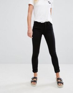 Monki mocki mid waist slim jeans with organic cotton in deep black