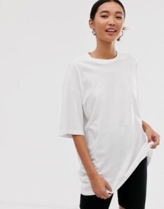Monki oversized longline t-shirt in white