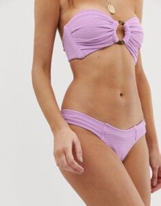 Montce Uno textured bikini bottom in lilac-Purple