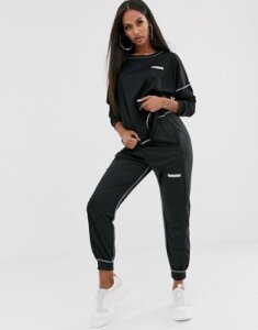 My Mum Made It relaxed sweatpants with logo and contrast stitching two-piece-Black