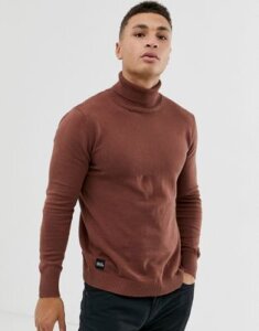 Native Youth knitted roll neck-Brown