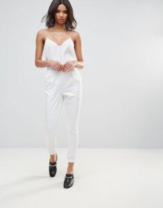 Neon Rose Luxe Slim Pants-White