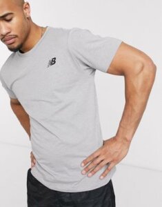 New Balance Running heathertech t-shirt in grey-Gray