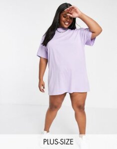 New Girl Order Curve logo t-shirt dress-Purple
