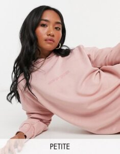New Girl Order Petite hoodie dress with tonal logo-Pink