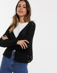 New Look button down cardigan in black