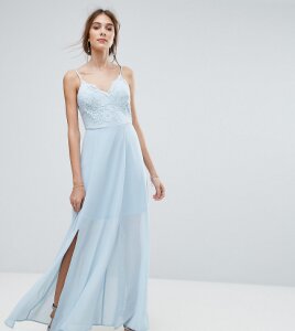 New Look Lace Cami Maxi Dress-Blue