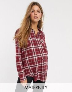 New Look Maternity check shirt in red