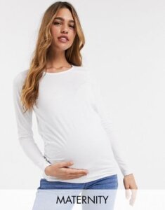 New Look Maternity long sleeved t-shirt in white