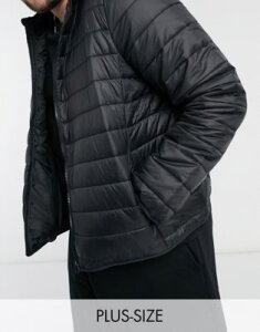 New Look PLUS hooded puffer jacket in black