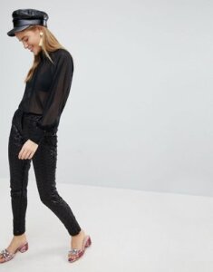 New Look Sequin Pants-Black
