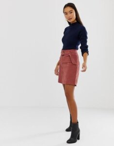 New Look skirt with buckles in cord-Pink