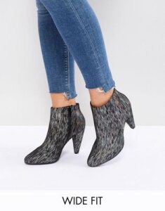 New Look Wide Fit Printed Cone Heeled Ankle Boot-Multi