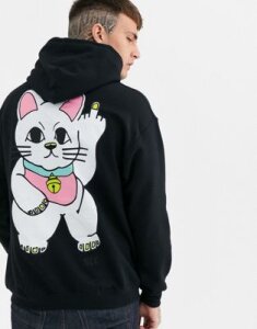 New Love Club cat back print sweater-Black
