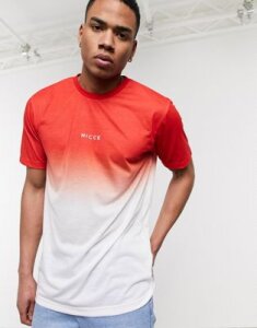 Nicce fade t-shirt in red ombre