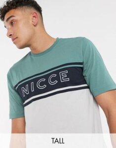 Nicce t-shirt in green with panel logo