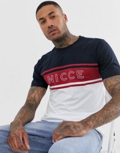 Nicce t-shirt with logo panel in white