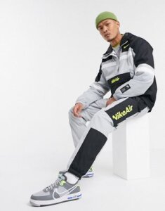 Nike Air cuffed woven sweatpants in gray