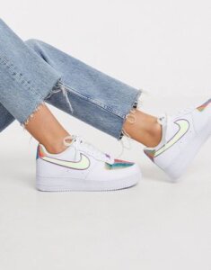 Nike Air Force 1 '07 sneakers in white green and purple