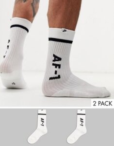 Nike Air Force 1 2 pack socks in white