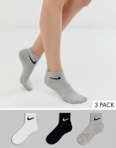 Nike black white and gray 3 pack Anke socks
