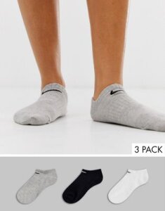 Nike black white and gray 3 pack sneaker socks-Multi