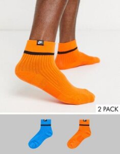 Nike blue and orange hi-vis 2 pack socks