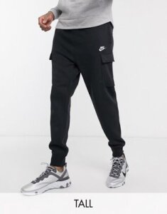Nike Club Tall cuffed cargo sweatpants in black
