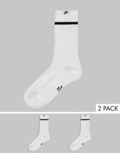 Nike Essential 2 pack socks in white