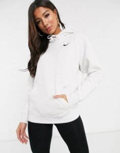 Nike light gray mini swoosh oversized hoodie
