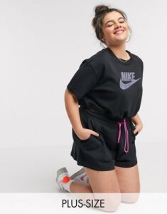 Nike Plus drawstring waist shorts in black