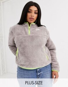 Nike Plus Gray Fleece With Contrast Neon Tipping