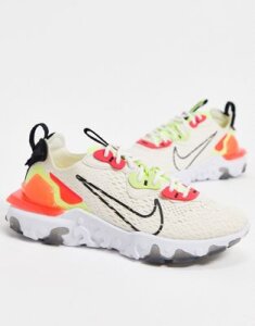 Nike React Vision in cream pink and green
