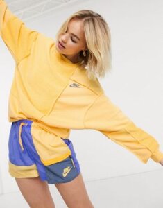 Nike reverse panel sweatshirt in yellow