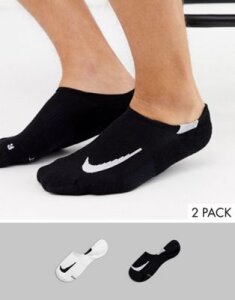 Nike Running 2 pack logo no show socks-White