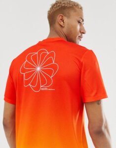 Nike Running Dry Miler t-shirt in orange gradient