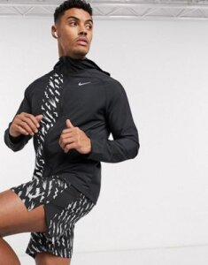 Nike Running Essential jacket in black and silver